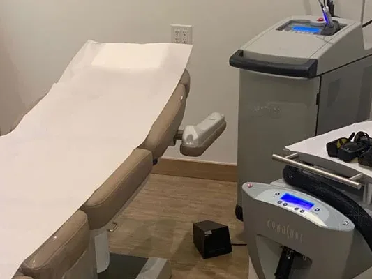 Medical treatment room after evening service